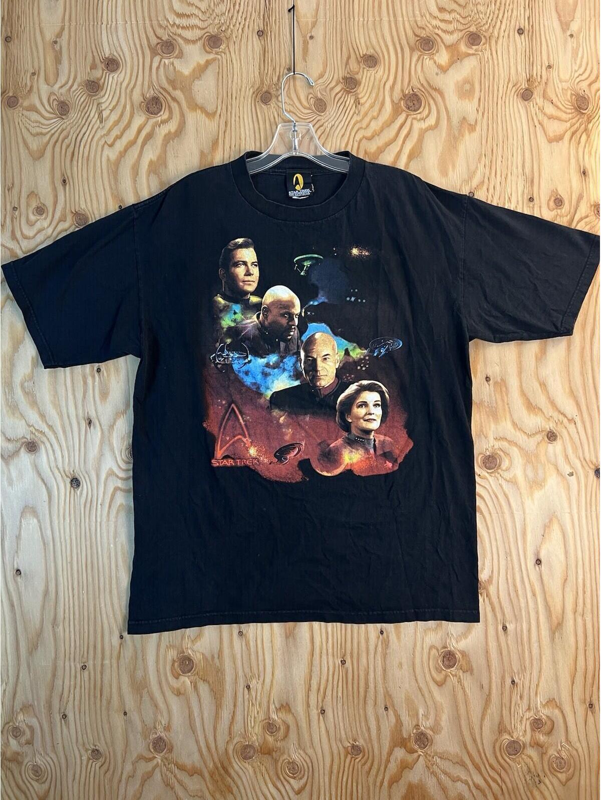 Star Trek Captains Tee Vintage 1997 Xl Shirt Las Vegas Experience Hilton Picard